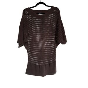 Banana Republic Brown‎ Open Knit Sweater Women's Large Short Sleeve Lightweight